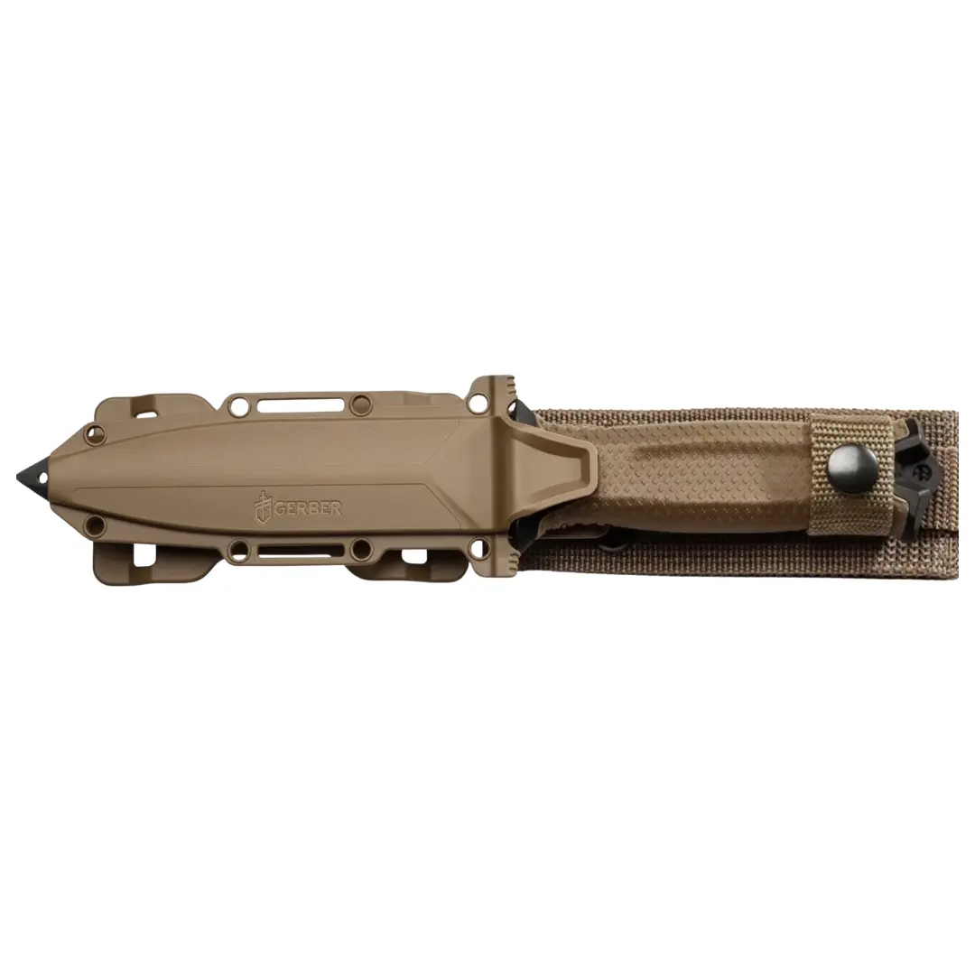 Gerber StrongArm Tactical Fixed-Blade Survival Knife – Military-Grade Steel, Plain Edge, Coyote Brown Handle - Image 3