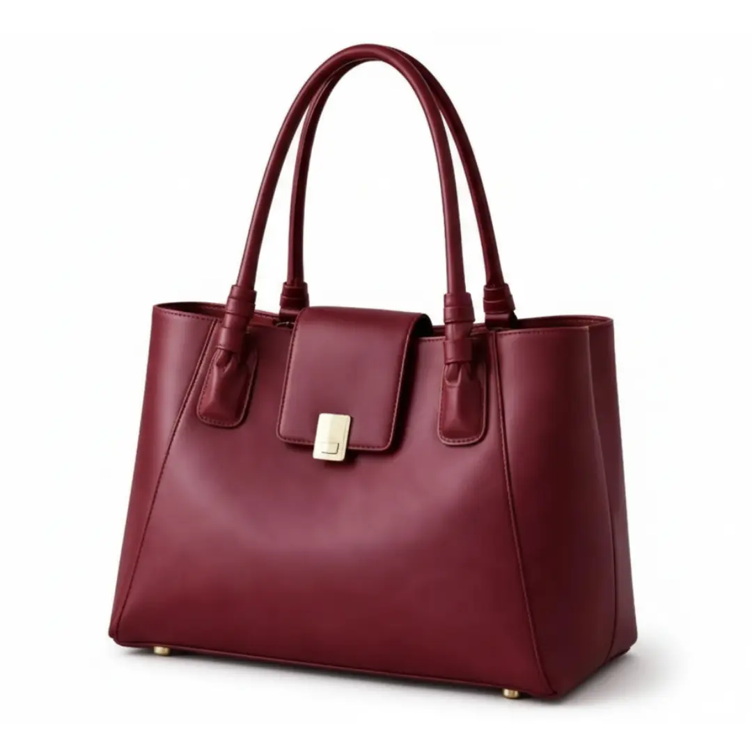 Burgundy Leather Tote Bag