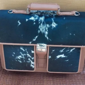 Premium Fur Hair-On Leather Laptop & File Bag