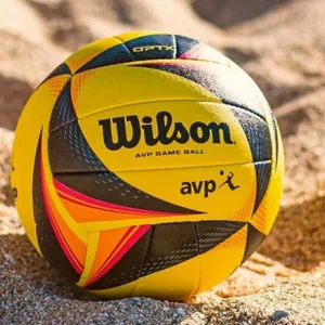 Wilson AVP OPTX Official Beach Volleyball – Pro Tournament Match Ball (Black & Yellow)