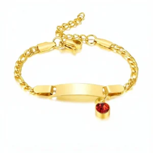 Custom Name Birthstone Bracelet – Personalized Jewelry Gift for Babies, Children & Newborns