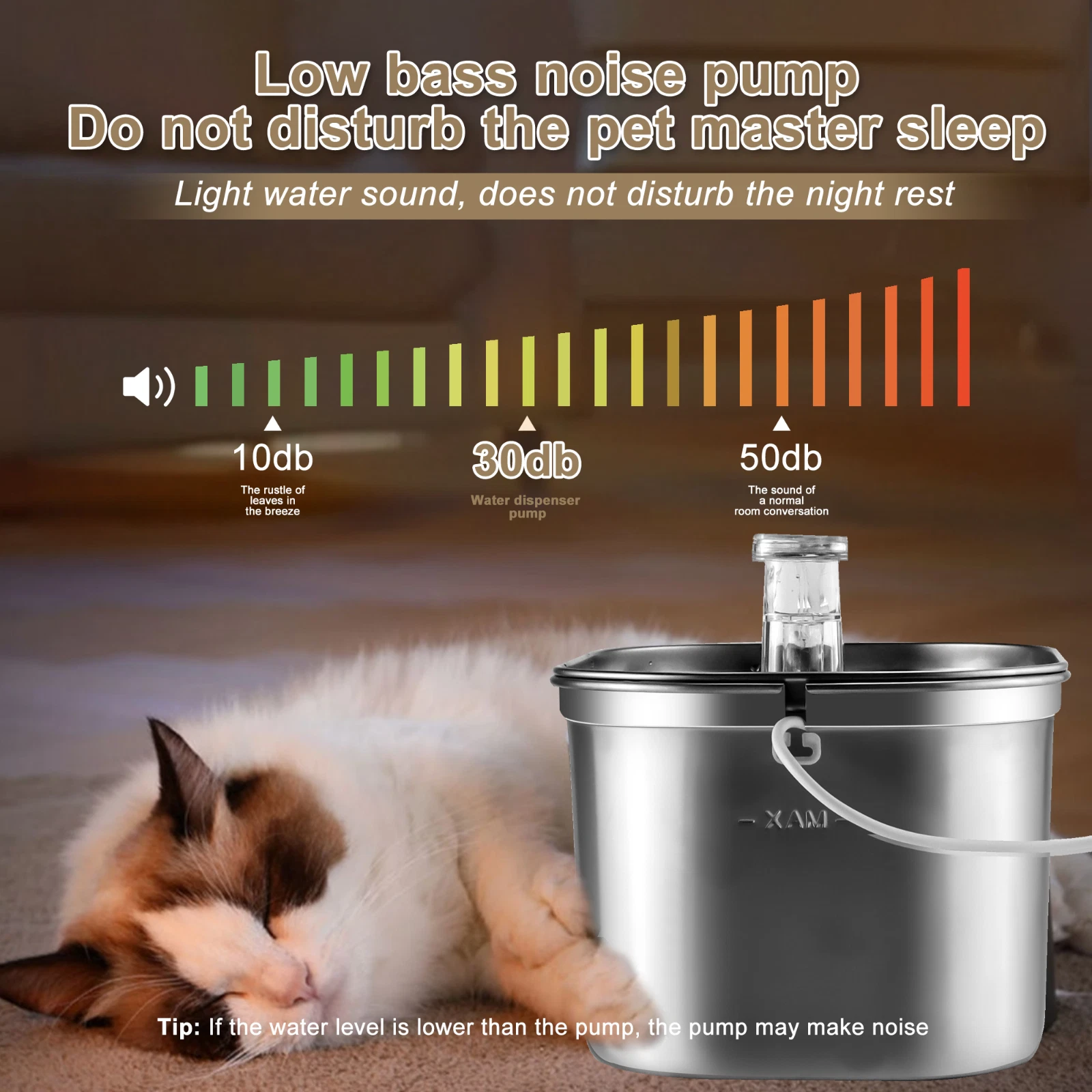 Cat Water Fountain Stainless Steel 74oz/2.2L Automatic Pet Dog Water Fountain - Image 9